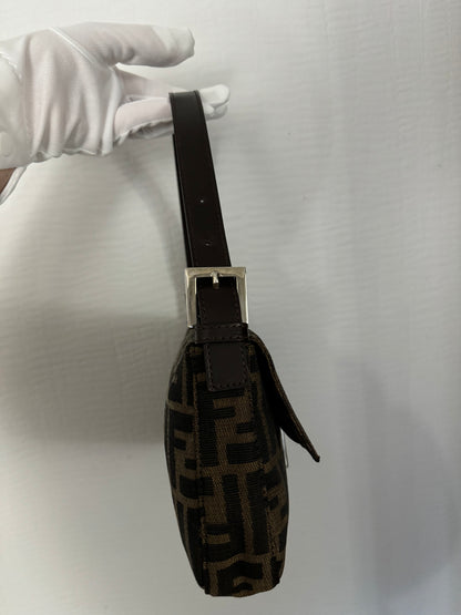 90s Fendi Zucca Baguette Monogram Shoulder Bag