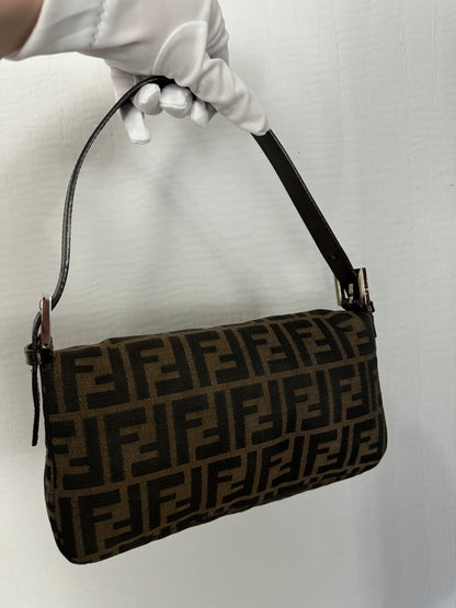 90s Fendi Zucca Baguette Monogram Shoulder Bag