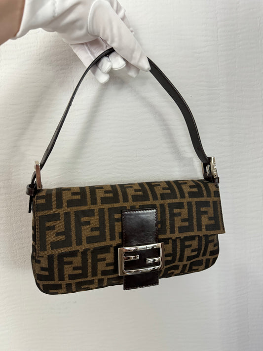 90s Fendi Zucca Baguette Monogram Shoulder Bag